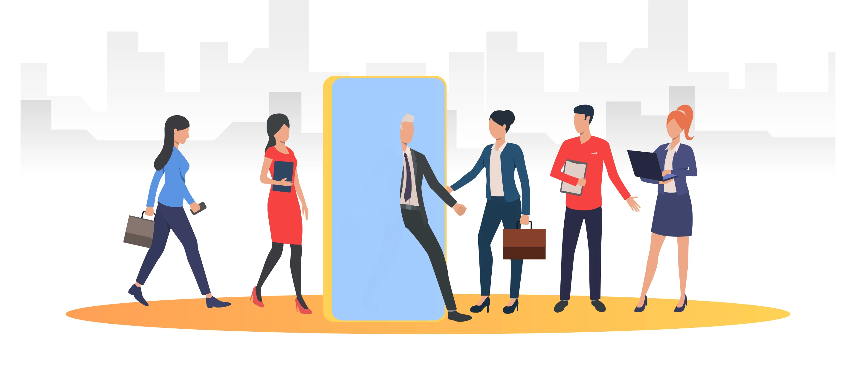 Illustration of a hiring and recruitment process